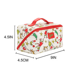 Bioworld The Grinch licensed cosmetic bag offers authentic Grinch branding for fans.