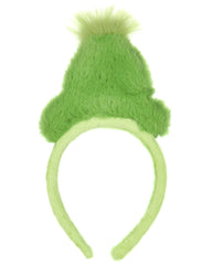 Bioworld Grinch headband side view shows sturdy base and comfortable all-day wear