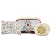 Bioworld Harry Potter Hogwarts Crest large travel bag with pink trim for organized packing on trips.