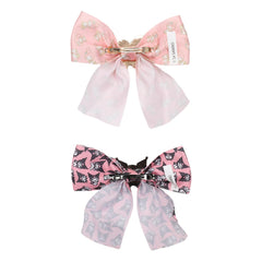 Bioworld Kuromi pink allover-print bow close-up for playful outfits.