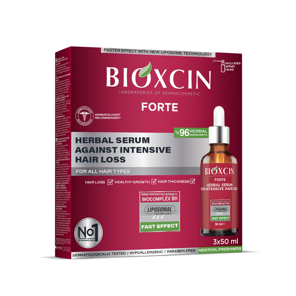 BIOXCIN anti-hair-loss serum bottle for nourishing thinning hair