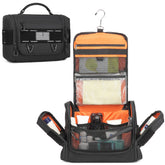 BISKLNDN toiletry bag front view shows compact organization for travel essentials.