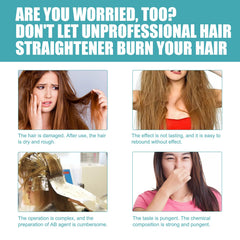 Biuhorey Protein Hair Straightening Cream texture swirl highlights a protein-rich formula for glossy hair