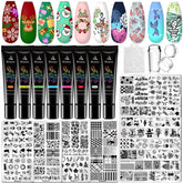 Biutee Nail Stamper Kit box and contents showcase a complete DIY manicure starter for home use.