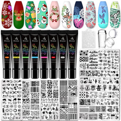 Biutee Nail Stamper Kit box and contents showcase a complete DIY manicure starter for home use.