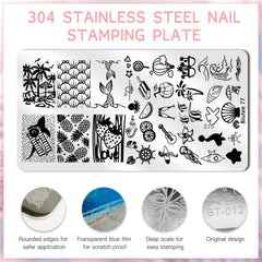 Biutee Nail Stamping Polish Colors 8 Shades show vivid pigments for smooth transfer and rich designs.