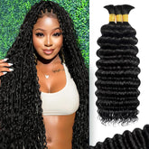 BIZVUS deep wave braiding hair shows glossy curls ideal for boho braids and long wear