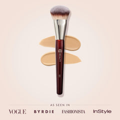 BK Beauty 101 Contoured Foundation Brush closeup of ultra-soft vegan bristles for sensitive skin