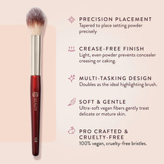 BK Beauty 108 precision powder brush crease-free finish for smooth concealer wear.