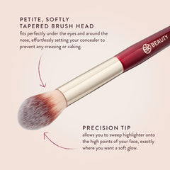 BK Beauty 108 precision powder brush soft vegan bristles gentle on delicate skin.