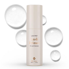 BL Lashes Primer bottle front view; oil-free pre-treatment supports cleaner lash prep