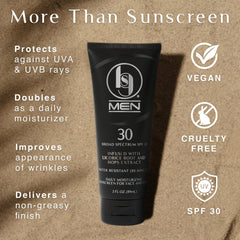 Black Girl Sunscreen Men's SPF 30 on male face, lightweight hydration with no white cast