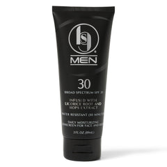 Black Girl Sunscreen Men's SPF 30 packaging front, clear daily sun protection for melanin-rich skin