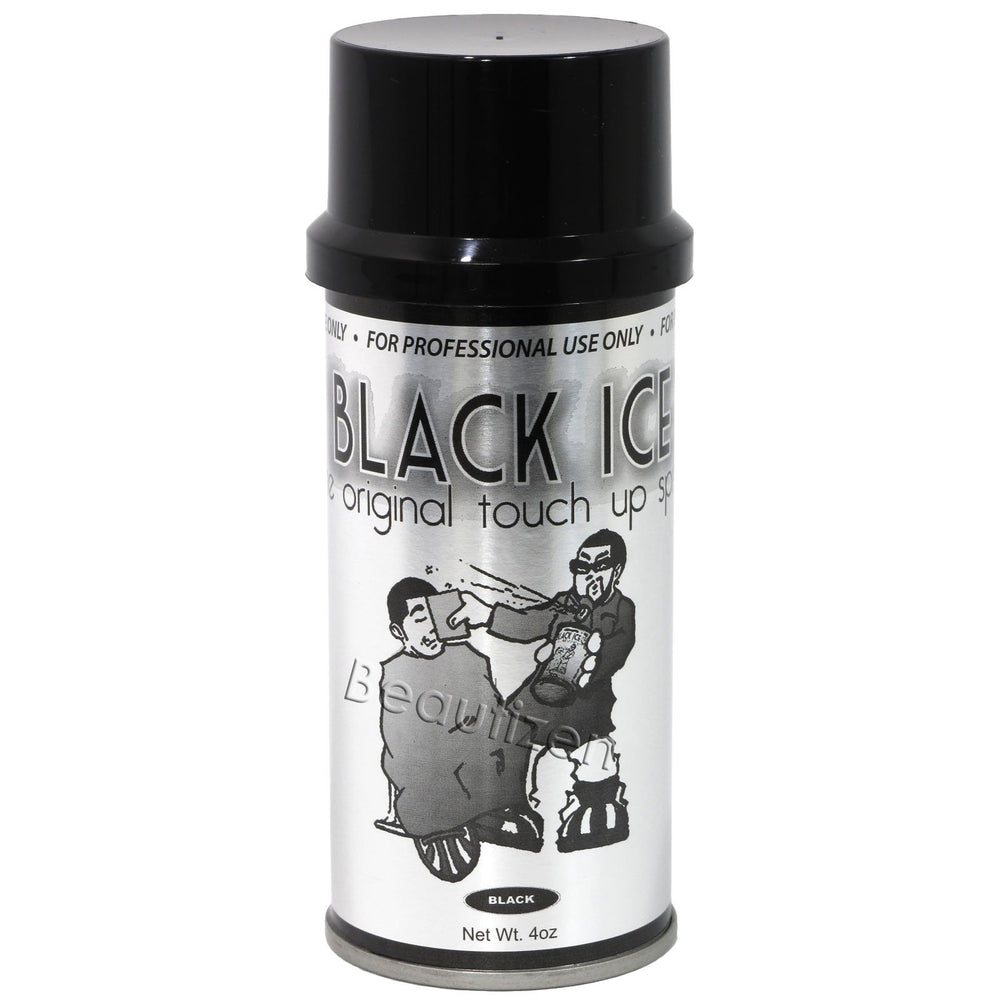 Black Ice The Original Touch Up Spray 4 oz bottle close-up for sharper hair lines