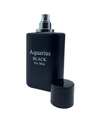 Black Men's Cologne bottle back reveals clean labeling and premium quality