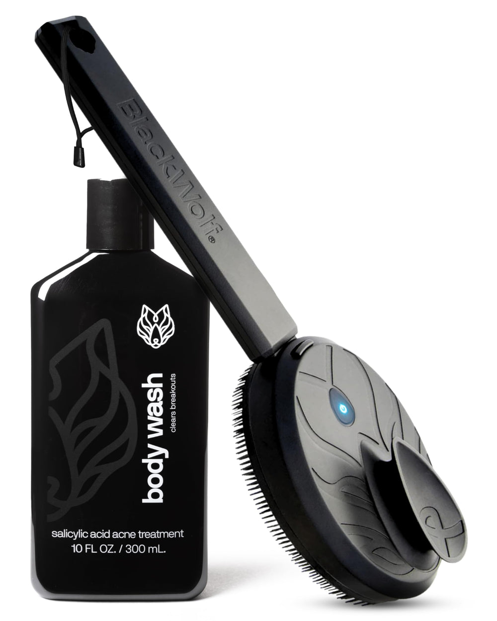 Black Wolf Sonic Scrubber Pro handheld use for precise facial cleansing