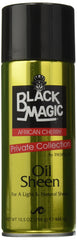 Blackmagic Design Black Magic Oil Sheen Cherry bottle front view for lustrous lasting hair shine