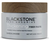 Blackstone thickening fiber paste bottle shows pliable hold for styling.