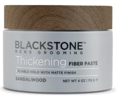 Blackstone thickening fiber paste bottle shows pliable hold for styling.