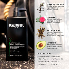 Blackwood For Men Dandruff control scalp closeup signals soothing, irritation relief from natural ingredients.