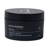 Blind Barber Bryce Harper Hair Clay jar on counter showing matte hold and texture.