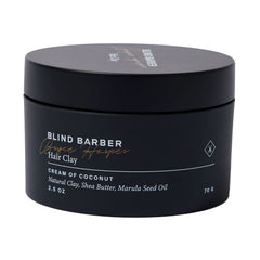 Blind Barber Bryce Harper Hair Clay jar on counter showing matte hold and texture.