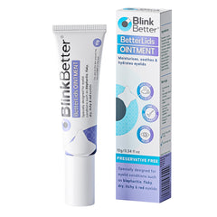 BlinkBetter BetterLids ointment tube close-up for soothing eyelid skin