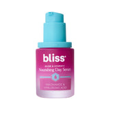 Bliss Glow & Hydrate Serum bottle highlights lightweight hydration for radiant, dewy skin