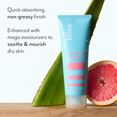 Bliss Grapefruit Aloe Body Butter ingredients panel highlights vitamin E and shea for nourishment