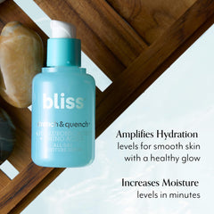 Bliss Hyaluronic Acid Drench & Quench texture closeup showing lightweight hydration
