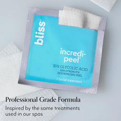 Bliss Incredi-Peel travel case open with single-use pads.