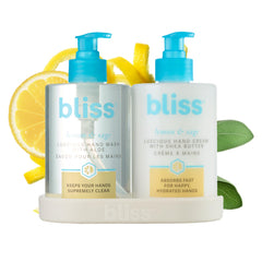 Bliss Lemon & Sage Hand Wash bottle pour delivers refreshing cleanse