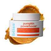 Bliss Pumpkin Powerhouse mask jar reveals creamy texture for glowing skin