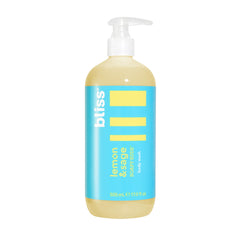 Bliss Soapy Suds Lemon Sage bottle pour shows refreshing citrus fragrance and smooth texture