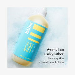 Bliss Soapy Suds Lemon Sage pump demonstrates easy daily cleansing