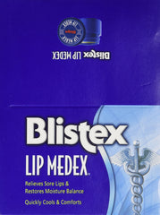 Blistex Lip Medex menthol cooling close-up illustrating refreshing lip care for dry lips.