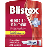 Blistex Medicated Lip Ointment tube closeup for fast lip dryness relief
