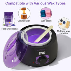 BLITZWAX wax pot close-up highlights precise temperature control for sensitive skin.