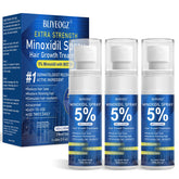 BLIYEOGZ 5% Minoxidil spray bottle shown for easy scalp application and thicker-looking hair.