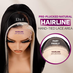 BLL lace front wig C-part view enabling a seamless natural look.