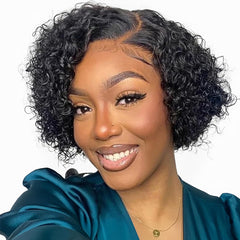 Blockice Pixie Cut Wig close-up curls for natural texture and softness.