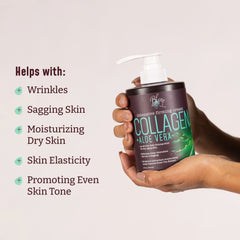 BLOOM It's a Great Skin Day hands-holding-lotion close-up highlights hydrating texture.