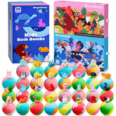 BloomFizzy 30-pack land box bath bombs with kid-friendly scents for playful baths.