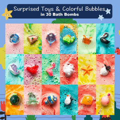 BloomFizzy bath bombs color water vividly, enhancing sensory play during bath time.