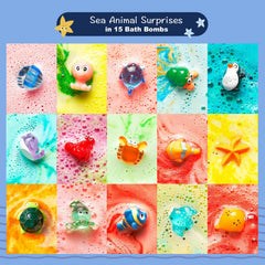 BloomFizzy Sea Surprise bubbles illuminate bath time with gentle fragrance.