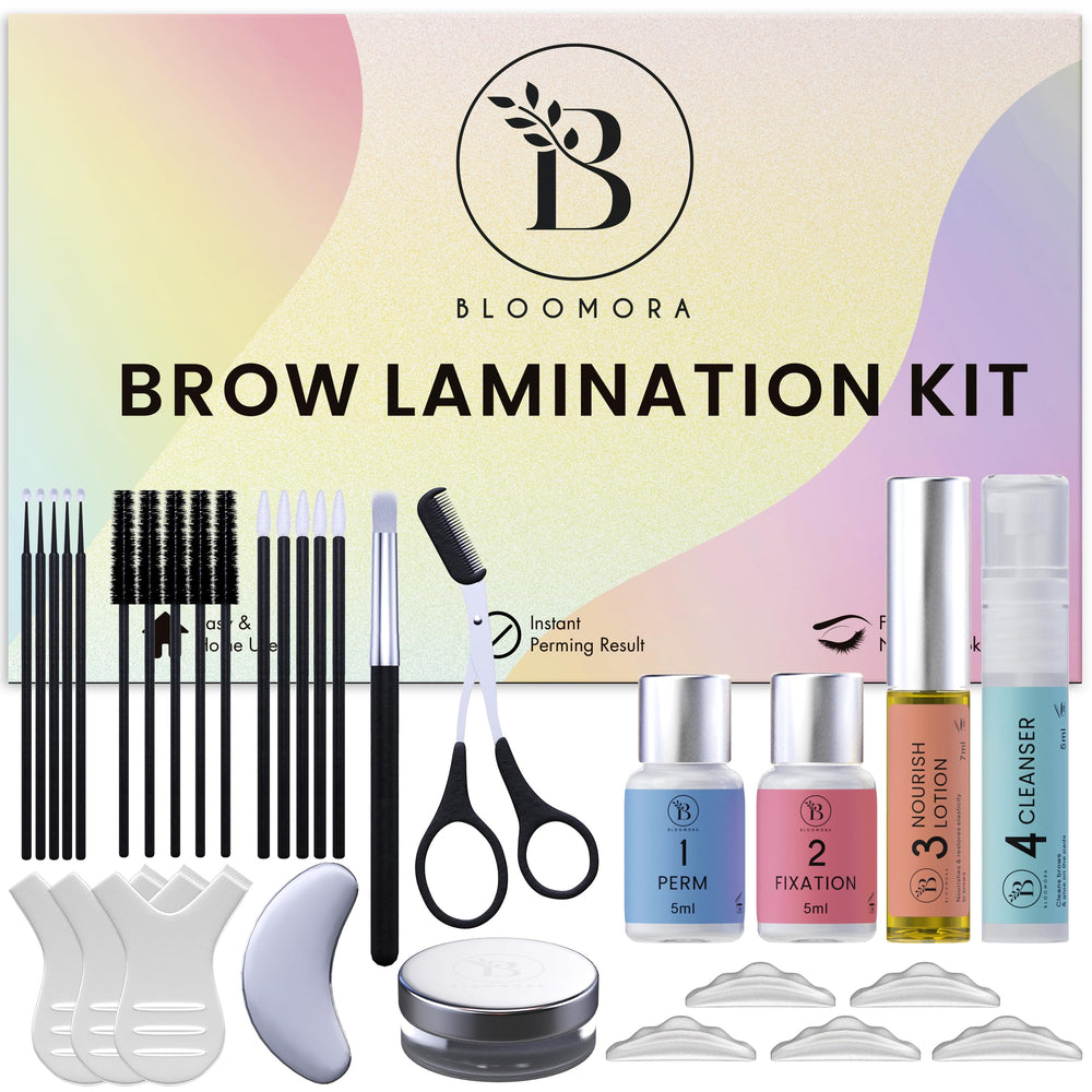 BLOOMORA Eyebrow Lamination Kit box ideal at-home brow lift setup for quick shaping