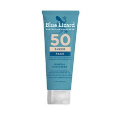 Blue Lizard Sheer Face Mineral SPF 50 bottle for daily sun protection