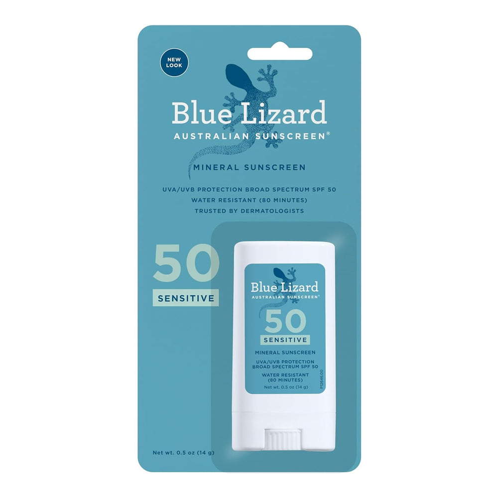 Blue Lizard SPF50+ Sensitive Stick pack of 3 for travel-ready sun protection.