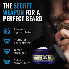 Bluebeards Original application hands shows easy rub-in use for soft, itch-free skin.