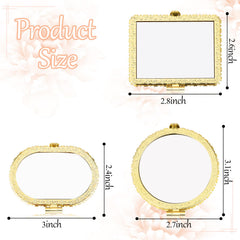 Blulu 24 Pcs compact mirror round shape with flowers, great for on-the-go touch-ups